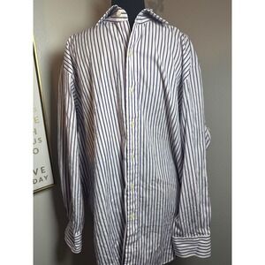 Men's Polo Ralph Lauren Blue label pink and blue stripes 17 1/2 32/33